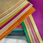 Metallisch glänzendes Echtleder Rindsleder – Gold & Silber Top Layer Leder 20 × 30 cm für DIY Taschen & Accessoires