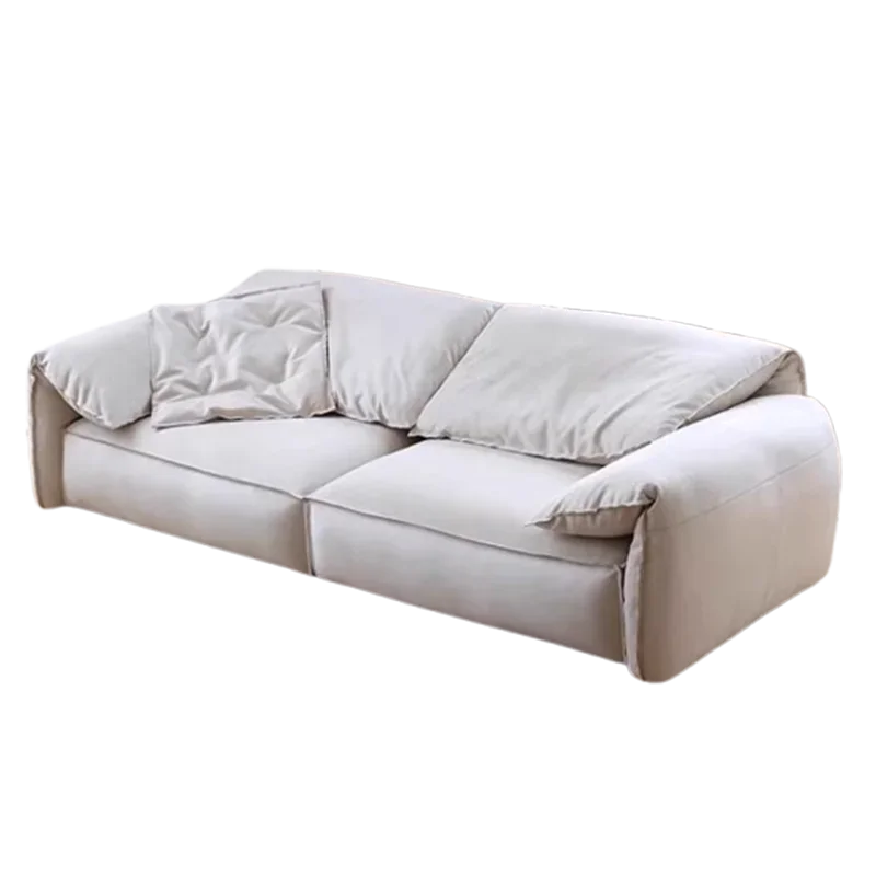 Luxuriöses Designer Ledersofa im italienischen Minimalismus – Grand canapé-lit moderne avec chaise longue, style scandinave, configuration individuelle