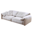 Luxuriöses Designer Ledersofa im italienischen Minimalismus – Grand canapé-lit moderne avec chaise longue, style scandinave, configuration individuelle