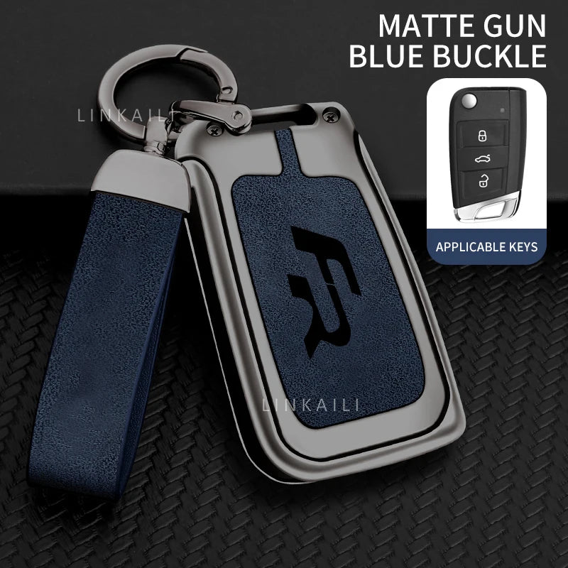 Premium Autoschlüssel Hülle aus Zinklegierung & Leder für SEAT – High-End Key Case Cover für Ateca, Leon FR 2 & Ibiza