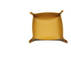 Nordische PU Leder Ablageschale 15 × 15 cm – Faltbare Desktop Storage Box für Schmuck, Kosmetik & Schlüssel