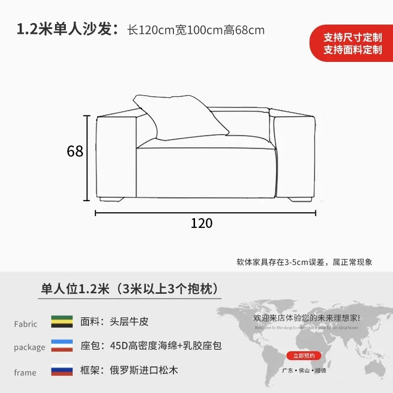 Nordisches Luxus Leder-Ecksofa im minimalistaischen Design – Designer Lounge Sofa aus Rindsleder, modernes Relax-Sofa für Wohnzimmer &amp; Salon