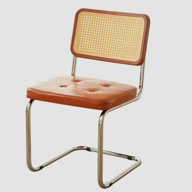 Moderne Rattan-Esszimmerstühle aus Kunstleder mit Chrombeinen – Sillas auxiliares de diseño de mediados de siglo para Esszimmer, Wohnzimmer &amp; Küche