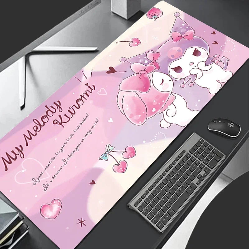 Kawaii Leder Mouse Pad mit Kuromi – Niedliche Gaming & Büro Schreibtischunterlage im Anime-Design von Sanrio