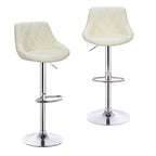 WOLTU Barhocker 2er Set aus PU-Leder oder Samt – Höhenverstellbare &amp; drehbare Tresenhocker mit Rückenlehne, Fußstütze &amp; Chromstahl-Gestell