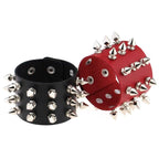 Punk Rock Nietenarmband aus Leder – Gothic Cuff Bracelet für Damen & Herren, Unisex Armband für Alltag, Karneval, Valentinstag & Halloween