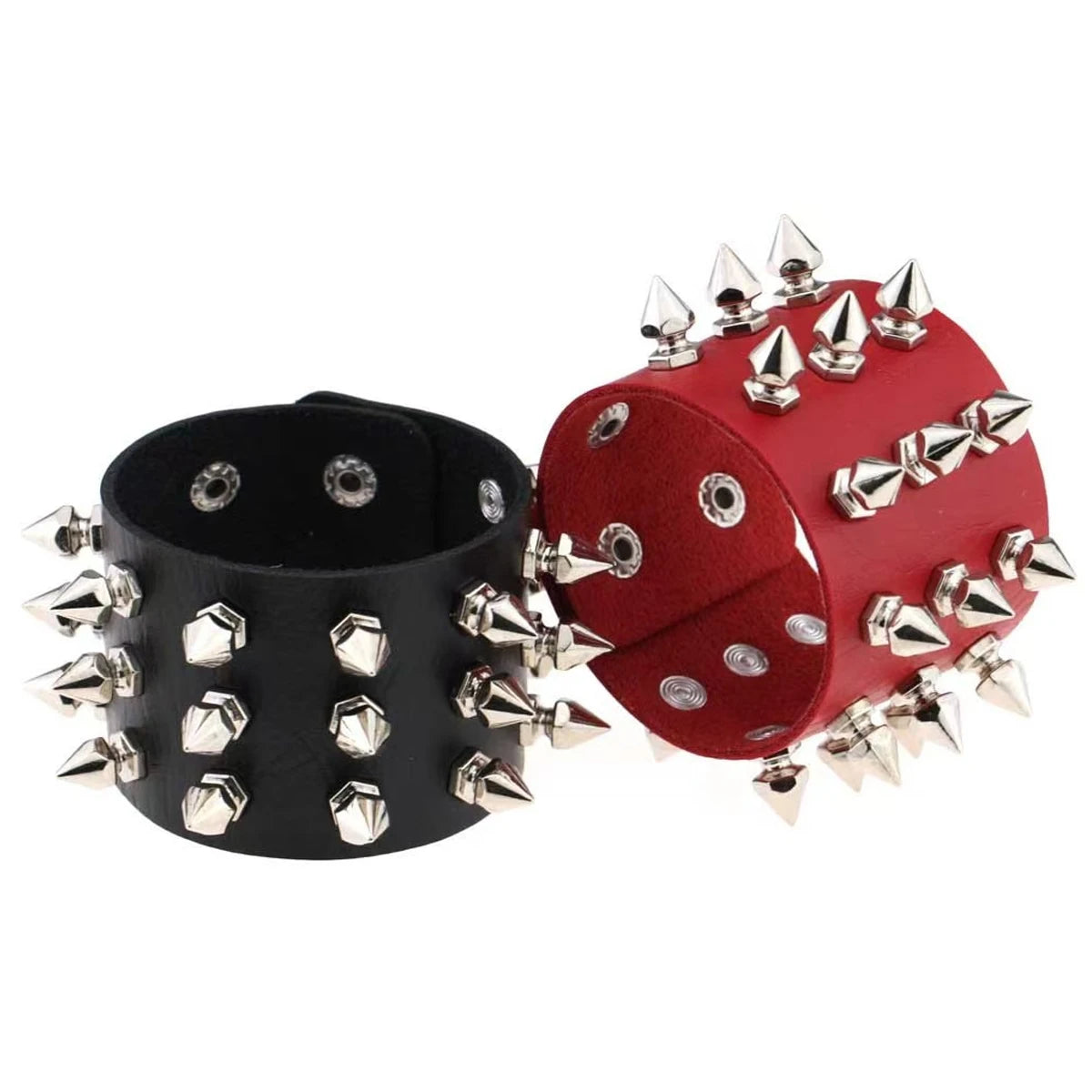 Punk Rock Nietenarmband aus Leder – Gothic Cuff Bracelet für Damen & Herren, Unisex Armband für Alltag, Karneval, Valentinstag & Halloween