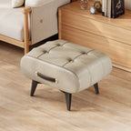 Quadratischer Lederhocker – Moderner Wohnraum-Fußhocker im amérikanisch-italienischen Stil