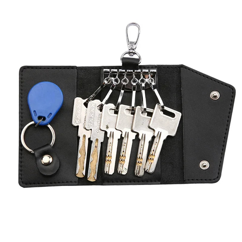 Herren Schlüssel Etui aus echtem Leder – Premium Key Organizer & Keychain Wallet mit Kartenfach (11 × 6,5 cm)