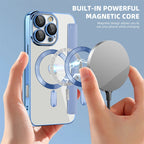 Luxus Transparentes Flip Leder Wallet Case mit MagSafe – Magnetische iPhone Hülle mit Kartenfach & Standfunktion für iPhone 11 bis 17 Pro Max