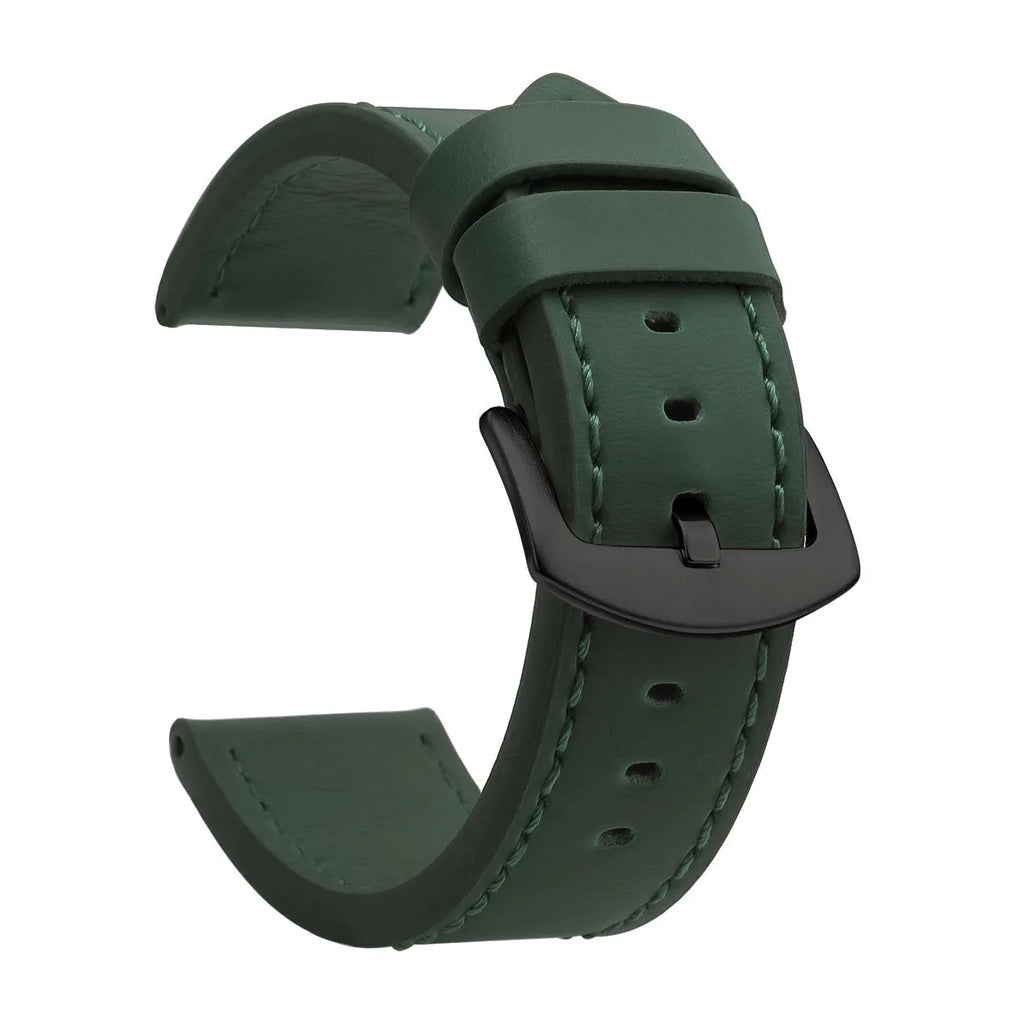 SAMCO Sport Vintage Leder-Uhrenarmband mit Edelstahlschließe - Correa de reloj clásica 18 / 20 / 22 / 24 mm para brazaletes