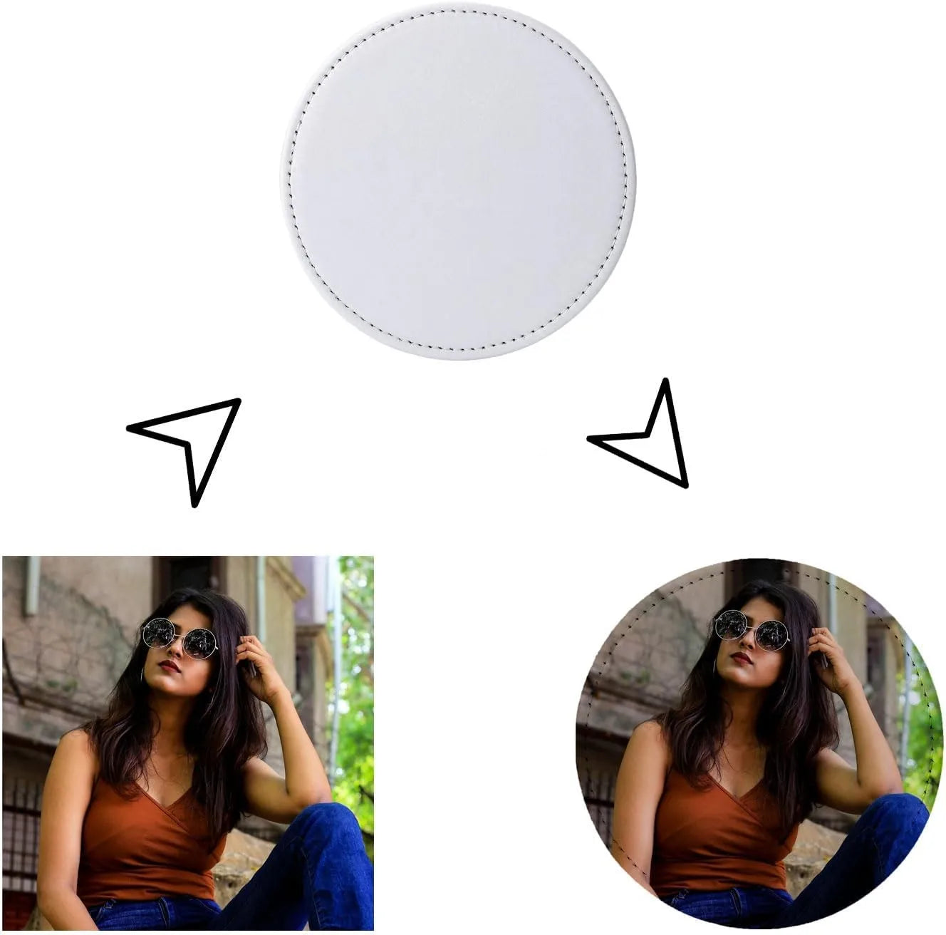 Personalisierte PU-Leder Untersetzer 10 cm (4 Zoll) – Runde oder quadratische Getränkeunterlagen mit Wunschdesign | Stilvolle Geschenkidee für Hochzeit & Zuhause