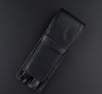 Luxuriöses Schwarzes Leder Stifteetui – Doppeltes Pen Case aus Echtleder für Füllfederhalter & Schreibgeräte | Elegantes Büro- & Schulaccessoire