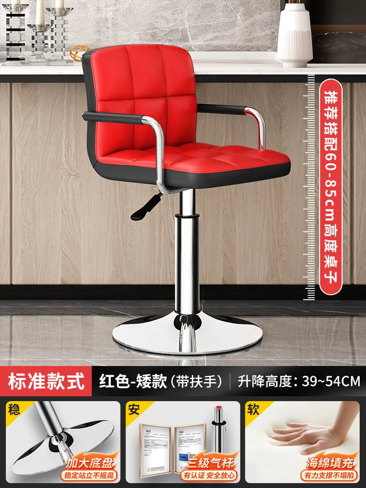 Designer Leder Barhocker in Schwarz – Moderner minimalistischer Barstuhl, ergonomisch & komfortabel für Bar, Schlafzimmer und Gewerbe