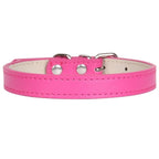 Weiches Leder Hunde- & Katzenhalsband – Verstellbares PU-Leder Halsband mit Schnalle für kleine, mittlere & große Hunde (16 Farben)