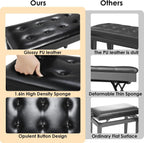 Holz Klavierbank mit Stauraum & gepolsterter Kunstleder-Sitzfläche – Duett Piano Hocker in Schwarz für Noten & Zubehör