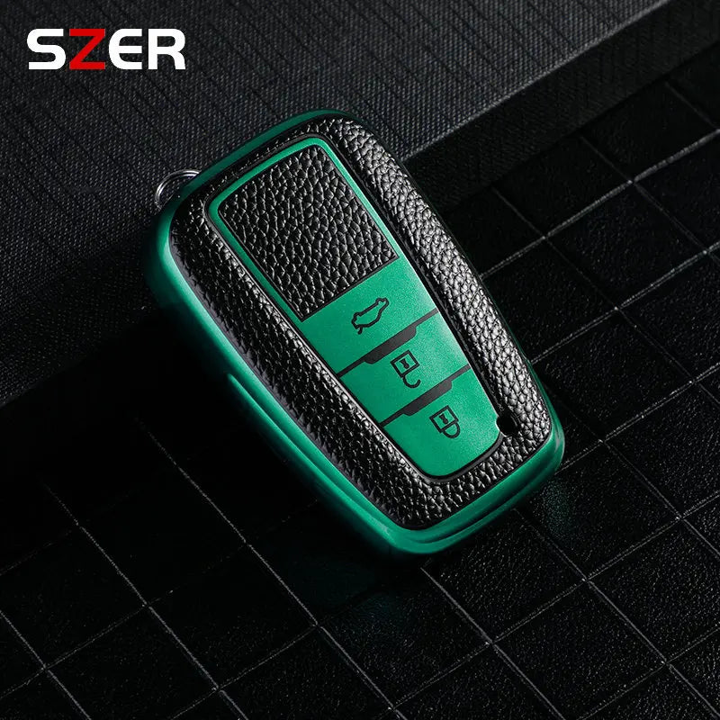 Funda de cuero premium de TPU para coche para Toyota – Funda robusta para llaves para Prius, Camry, Corolla, C-HR, RAV4 y Prado (desde 2018)