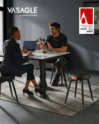 VASAGLE Esszimmerstuhl EKHO Serie – Sitzhocker aus Kunstleder, 48,2 cm Sitzhöhe, Ink Black, modern & platzsparend