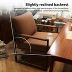 Weicher Leder Lounge Chair – Moderner Relax-Sessel mit Stahlrahmen, breiter Armchair für Wohnzimmer, Büro & Schlafzimmer