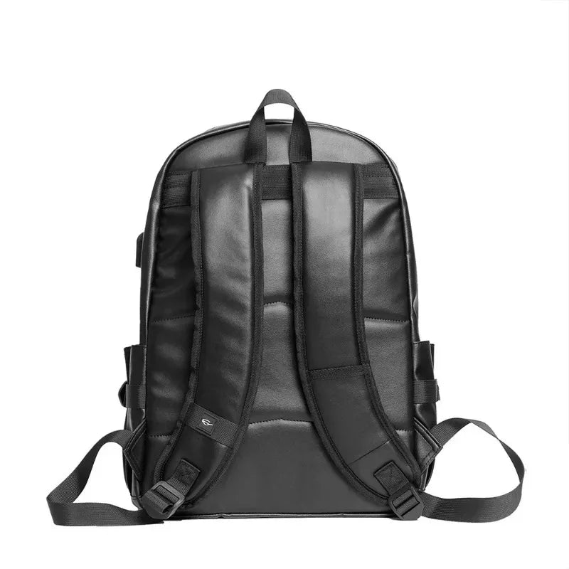 ETONWEAG Luxus Herren Rucksack – Gestreifter PU Leder Laptop Rucksack mit großer Kapazität (15,5 Zoll)