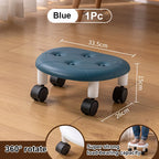 Niedriger Lederhocker mit Rollen – Runder Schuhwechselstuhl mit extra dicker Polsterung, wasserfest & mobil für ZuhauseNiedriger Lederhocker mit Rollen – Runder Schuhwechselstuhl mit extra dicker Polsterung, wasserfest & mobil für Zuhause