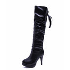 Elegante Damen Overknee Stiefel im Knight-Style – Weiche Lederoptik, High Heel mit Plateau & luxuriöser Tragekomfort