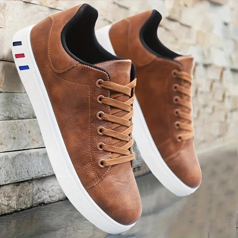 UXST Herren Sneaker 2024 – Hochwertige Leder Sportschuhe, Komfort Laufschuhe, Casual Designer Lace-Up, große Größen