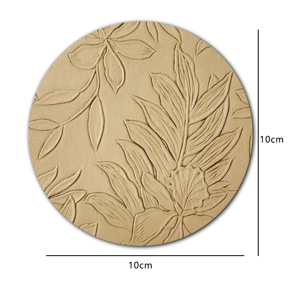 Runder Leder Untersetzer – Rutschfest, hitzeisolierend & wasserdicht im Light-Luxury Design für Büro & Couchtisch