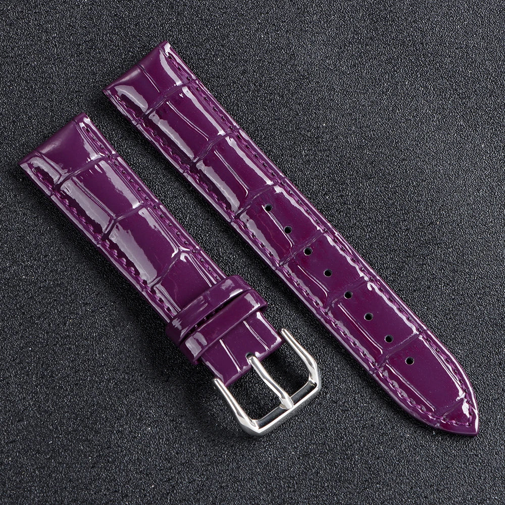 Glänzendes Leder Uhrenarmband aus Kalbsleder – Elegantes Business-Armband in 12–22mm für Damen & Herren