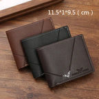 Herren Slim PU Leder Geldbörse – Bifold Kurzportemonnaie mit Money Clip, Kartenfächern & Ausweisfach
