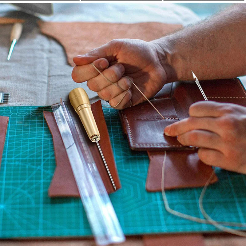 Ensemble de sacs en cuir avec pinces à linge – Kit de bricolage professionnel pour cuir, toile, chaussures et réparations 