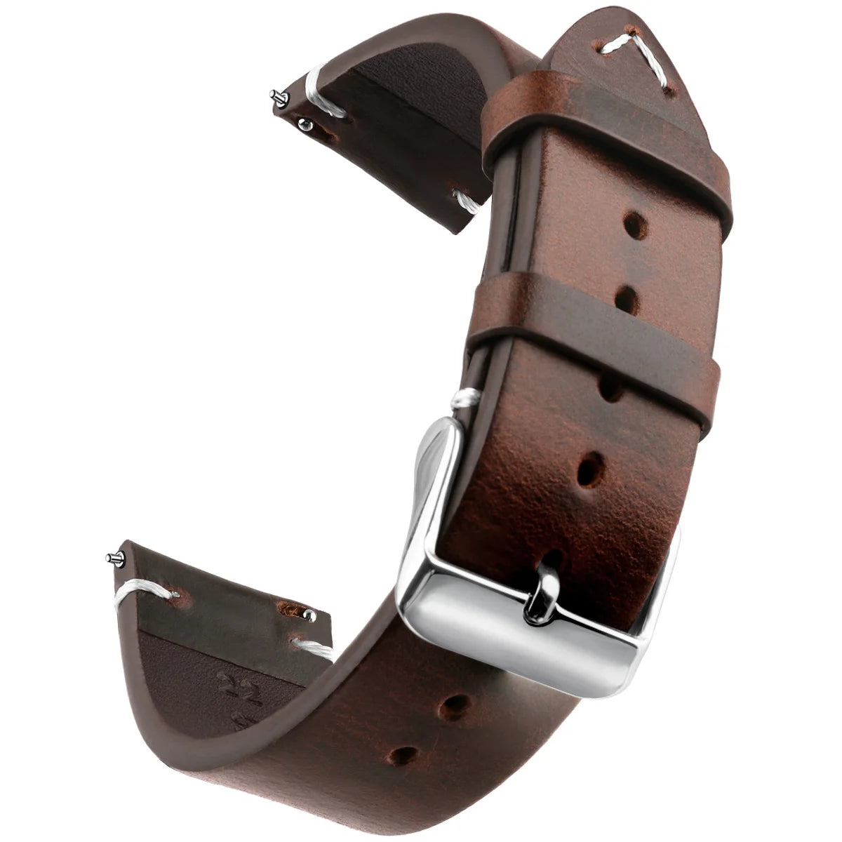 Gewachstes Leder Uhrenarmband mit Quick Release – Echtes Rindsleder Armband in 18–24mm für Smartwatches & klassische Uhren