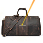 Newsbirds 60 cm Vintage Leder Reisetasche für Herren – Große Weekender Bag aus echtem Rindsleder für 3-Tage-Businessreisen