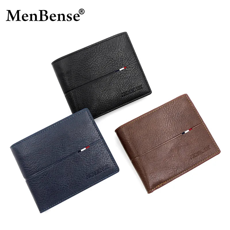 Slim Herren Geldbörse – Kurzform PU Leder Wallet mit Karten-, Foto- &amp; Münzfach