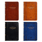 Vintage Notizbuch A6A7 aus PU-Leder – Kompakt, Gold-Print, Tragbar für Schule & Büro