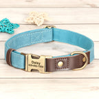 Personalisierbares Hundehalsband mit Leine aus PU-Leder – Robust, Verstellbar & Individuell Gestaltbar für Kleine und Große Hunde