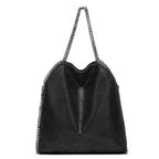 Damen Handtasche mit Kette – Fashion PU-Leder Bucket Bag, Schulter- & Crossbody Tasche, Groß und Tragbar