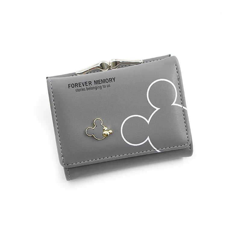 Disney Mickey Mouse Damen Geldbörse - Pequeña cartera de piel sintética para mujeres y niñas con diseño de dibujos animados 