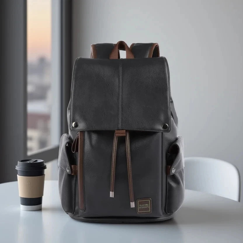 MATE ELAN Herren Leder Business Rucksack – Großer Laptoprucksack 15,6 Zoll mit USB-Anschluss, wasserfest & alltagstauglich
