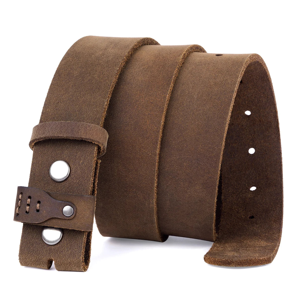 BISON DENIM Leder Herren Gürtel – Vintage Top-Leder ohne Schnalle