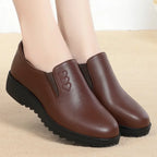 YanCloud Damen Leder Loafers – Bequeme Slip-On Flats mit 3 cm Absatz, atmungsaktive Mokassins für Alltag & Autofahren