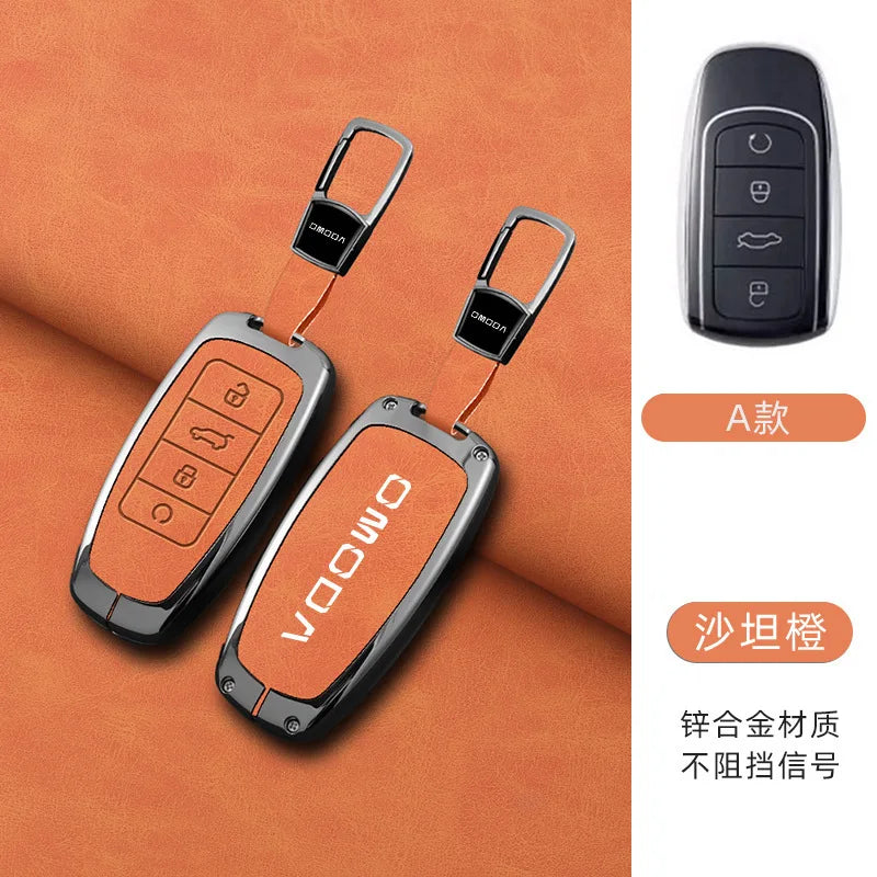 Premium Autoschlüssel Hülle aus Zinklegierung & Leder für Chery & Jaecoo – Edles Key Case Cover für Tiggo 7/8 Pro Max, Omoda C5 & Arrizo 5 Plus