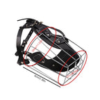 Hundemaulkorb aus Metall &amp; Leder – Atmungsaktiver, verstellbarer Maulkorb mit Lederführung für Hunde