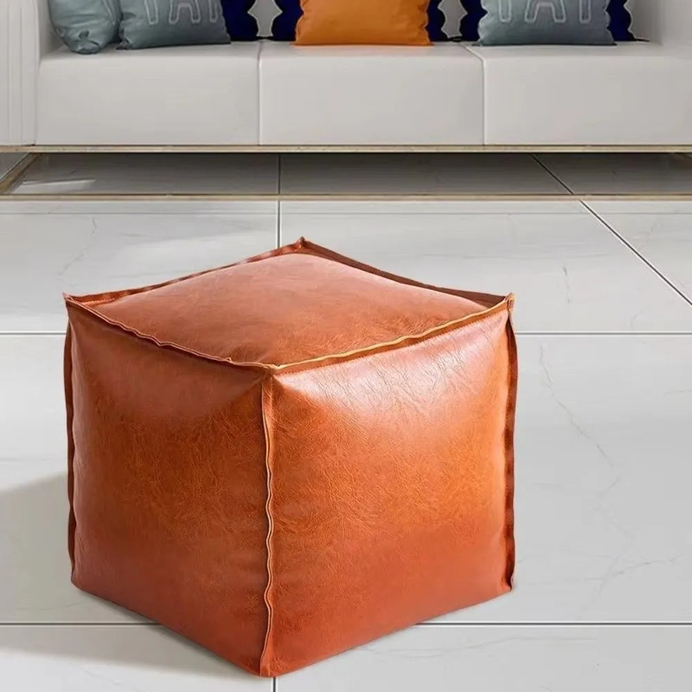 PU Leder Sitzwürfel mit Stauraum – Minimalistischer Aufbewahrungs-Ottoman &amp; Sitzbank mit rutschfester Basis (40×40×40 cm) 