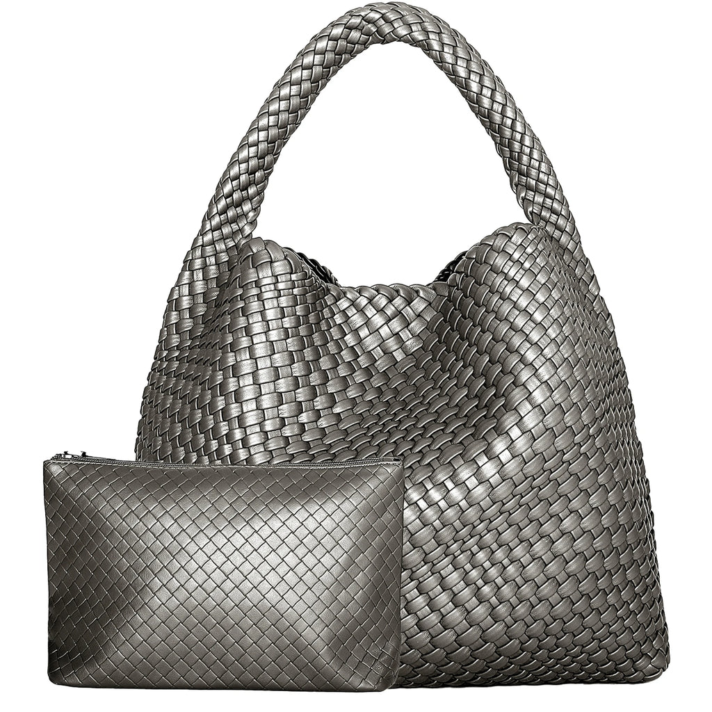 Sac fourre-tout en cuir pour femme – Grande pochette en cuir PU avec pochette pour le travail, le tourisme et les loisirs 