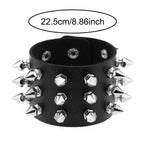 Punk Rock Nietenarmband aus Leder – Gothic Cuff Bracelet für Damen & Herren, Unisex Armband für Alltag, Karneval, Valentinstag & Halloween