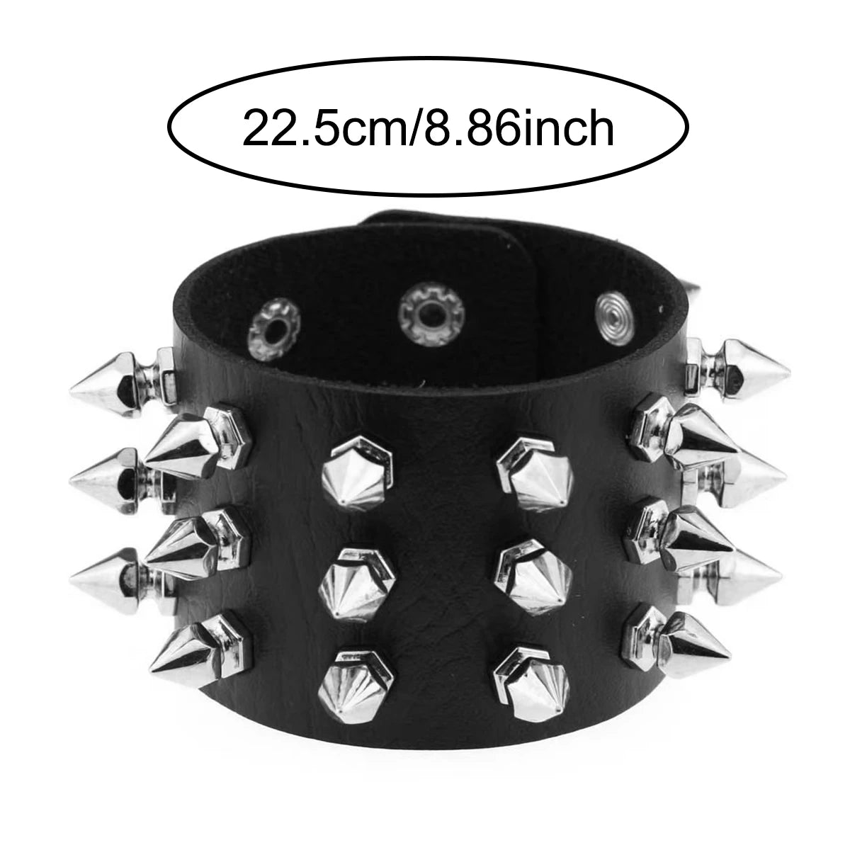 Punk Rock Nietenarmband aus Leder – Gothic Cuff Bracelet für Damen & Herren, Unisex Armband für Alltag, Karneval, Valentinstag & Halloween