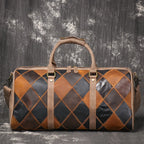 LEATHFOCUS Herren Leder Reisetasche – Vintage Steppdesign aus echtem Rindsleder, Business Travel Bag mit Schultergurt & großem Stauraum