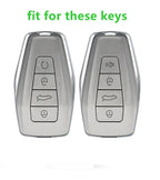 Zinklegierung & Leder Autoschlüssel Hülle mit Kette – Premium Key Case Cover für Geely & Proton Modelle