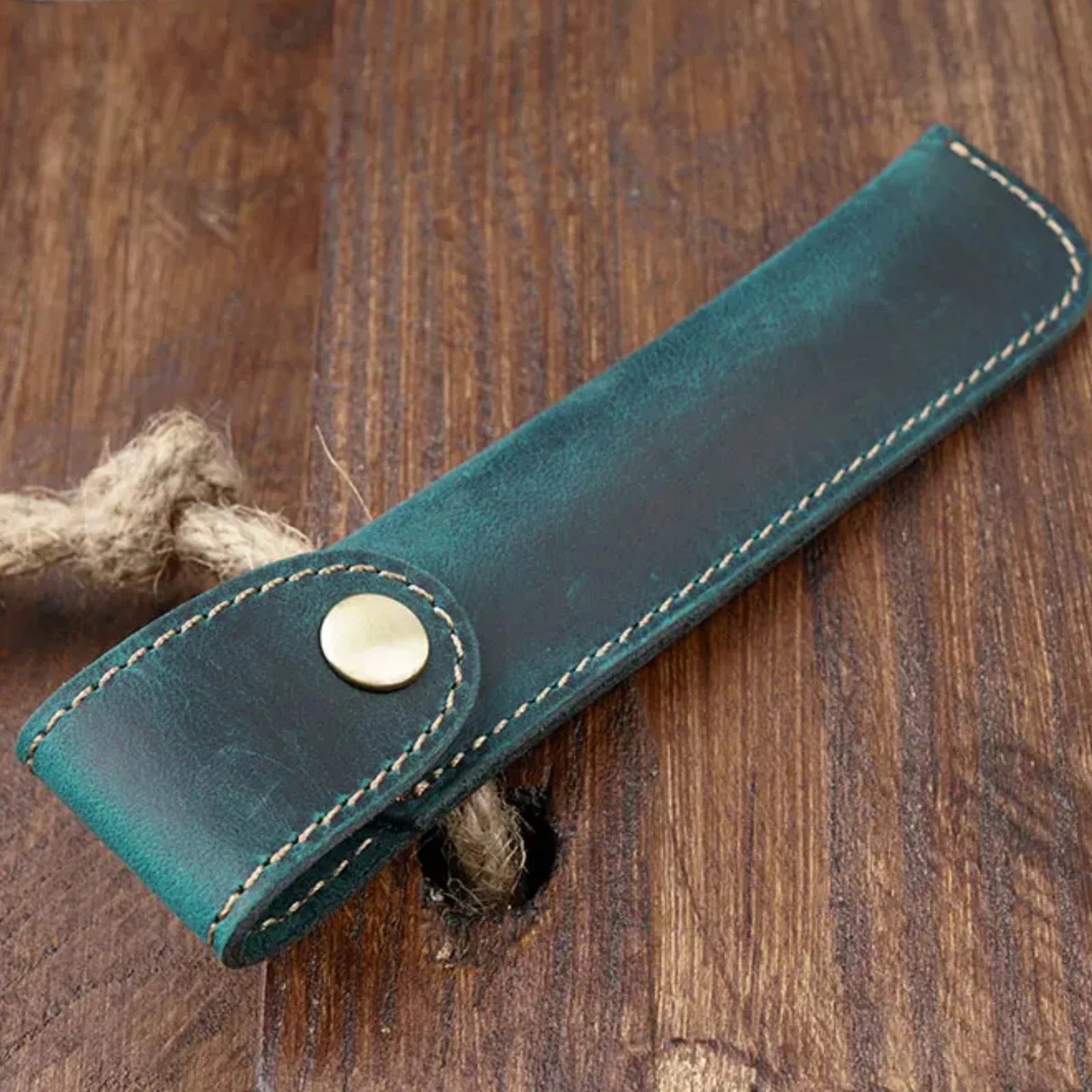 Handgefertigtes Leder Stifteetui im Vintage-Stil – Echtes Leder Pen Sleeve für Travel Notebook, Journals & Füller